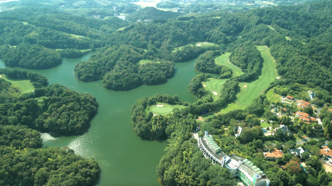 4K长沙青竹湖水库航拍空镜