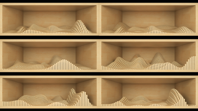 【裸眼3D】自然木质山水曲线艺术空间矩阵