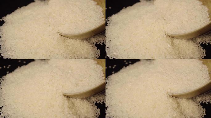 米粒大米掉落下落粮食白米东北大米