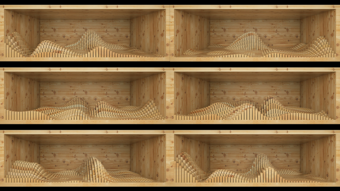 【裸眼3D】原木抽象山水曲线艺术空间矩阵