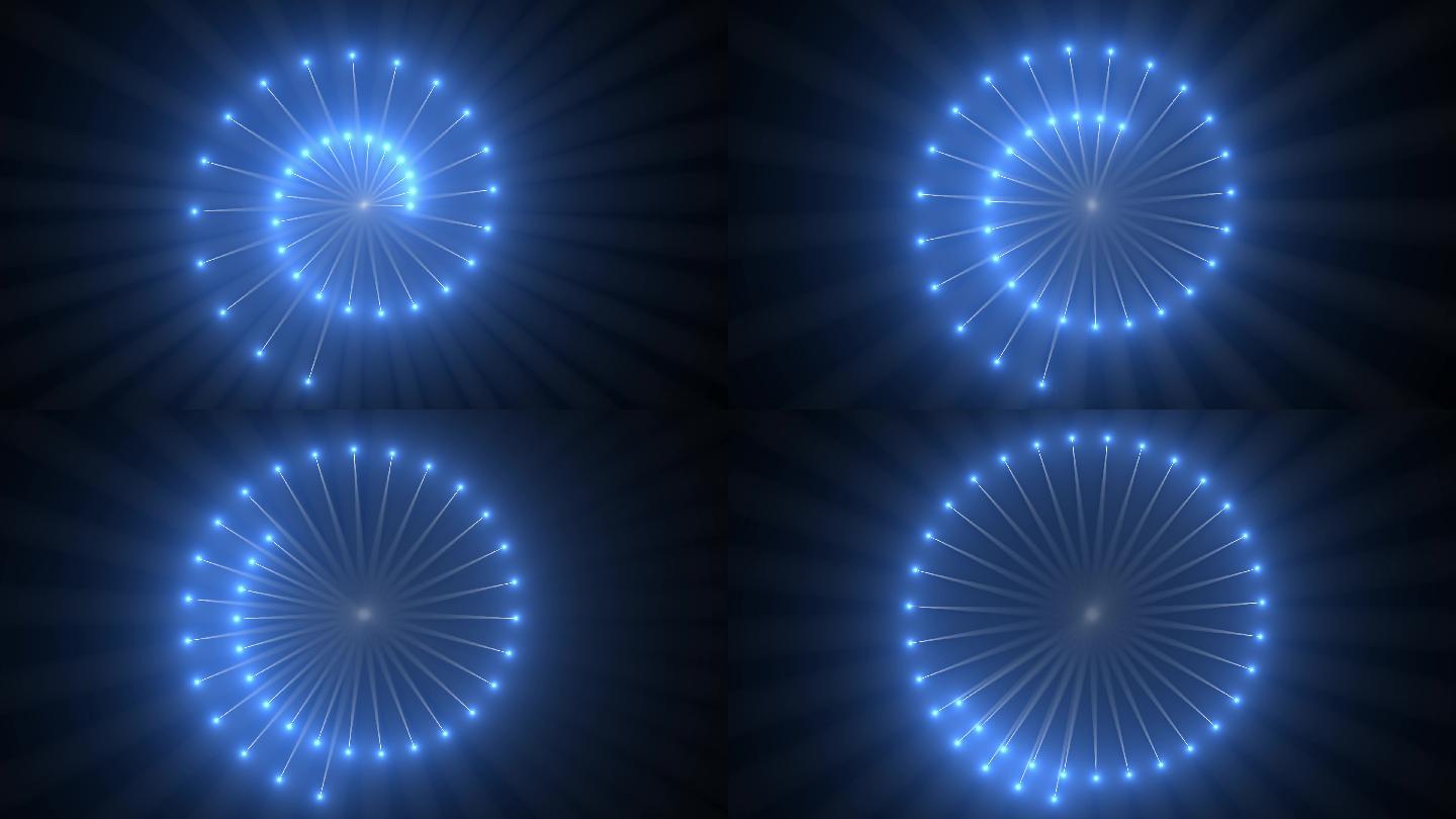 4K螺旋灯光射灯射线光束动画变圆圈效果