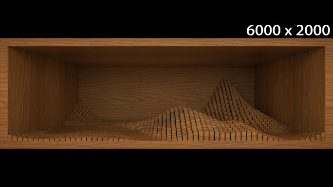 【裸眼3D】原木山水意境艺术空间方块矩阵