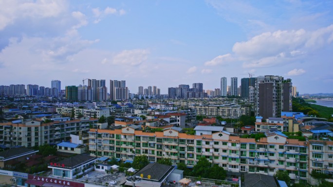 小县城高空全景