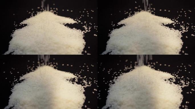 大米掉落下落粮食白米东北大米