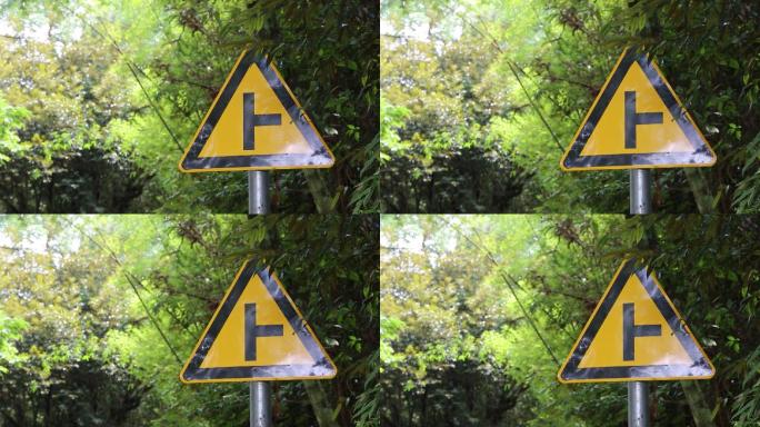 森林交通指示牌人生路口