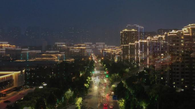 淄博北京路航拍夜景
