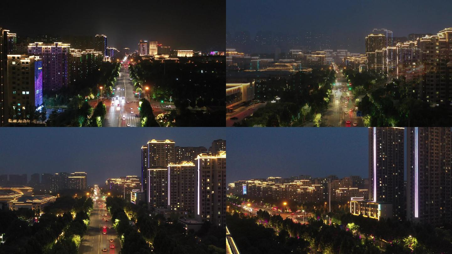 淄博北京路航拍夜景