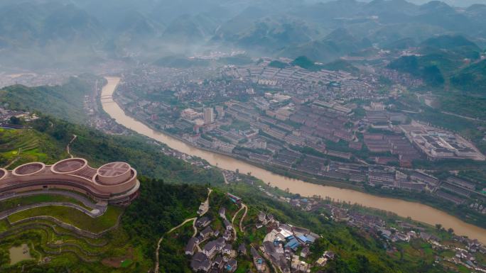 茅台镇天酿景区航拍延时