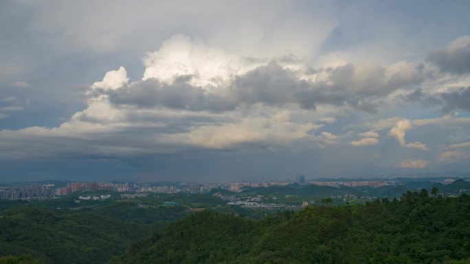 晚霞彩虹天空延时视频