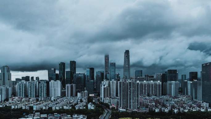 【4K原创】深圳平安金融中心雷雨天气