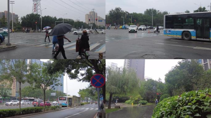 下雨 风雨无阻 雨中交通城市上班族 人文