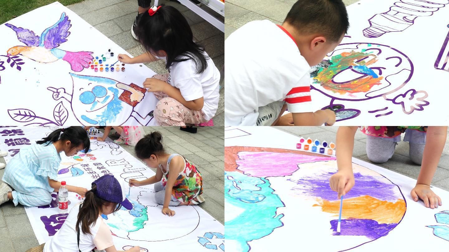 儿童绘画 涂鸦 环保活动 环境卫生