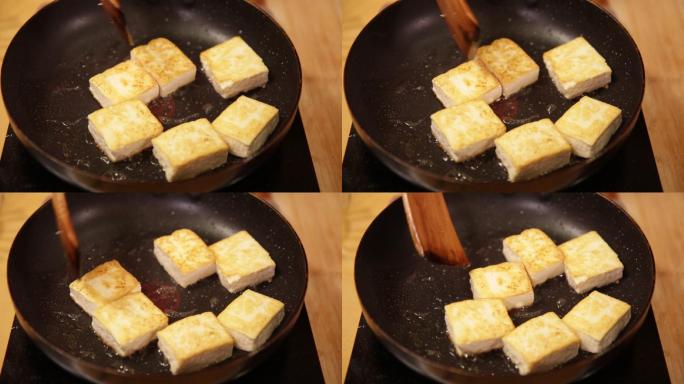 平底锅煎肉馅酿豆腐 (5)