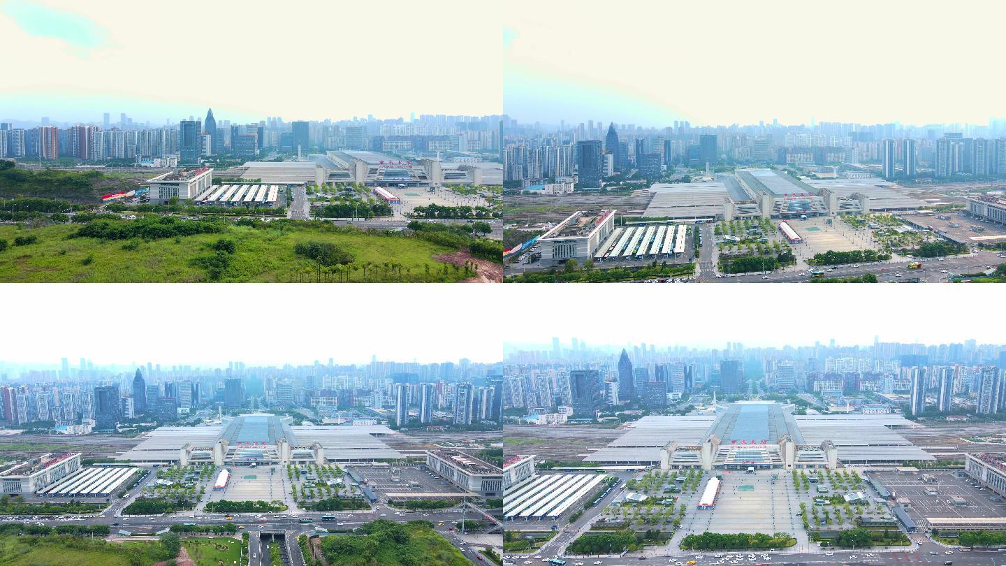 【4k】重庆北站火车站航拍
