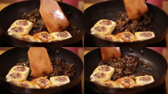 平底锅煎肉馅酿豆腐 (10)