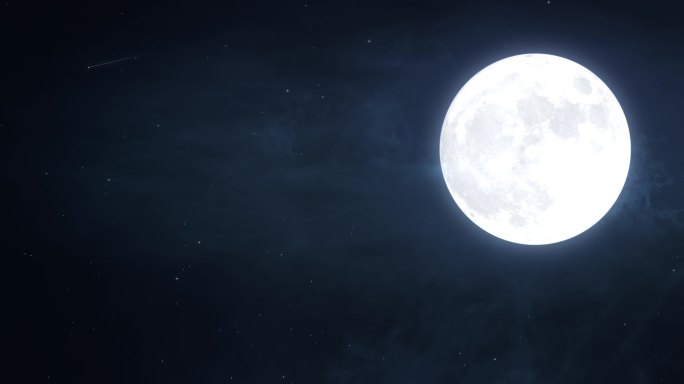 月亮缓缓升起挂在天边视频素材
