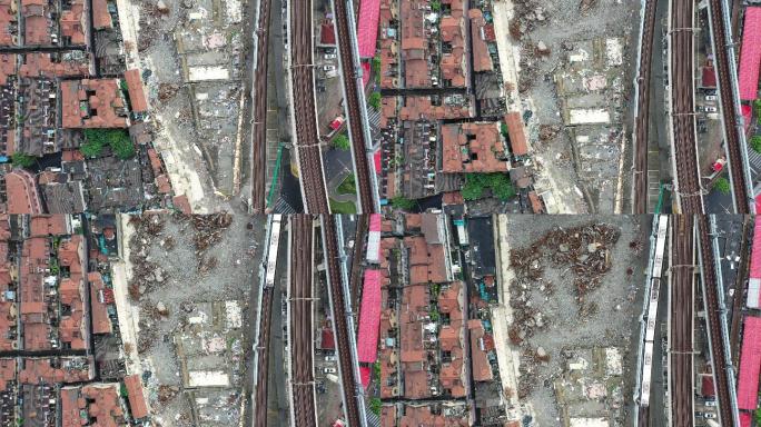 上海旧房拆迁改建4K航拍
