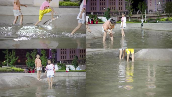 小孩子水池玩水