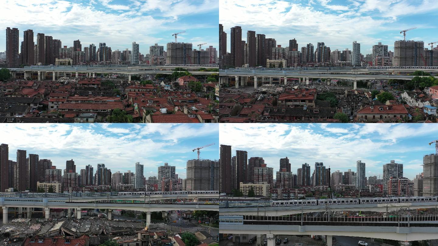 上海旧房拆迁改建4K航拍