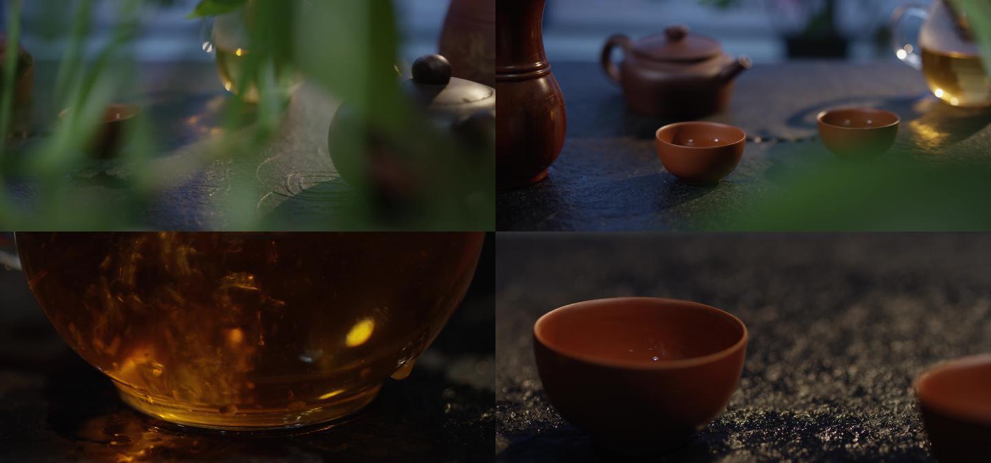 泡茶，茶具，沏茶，翻滚的茶水