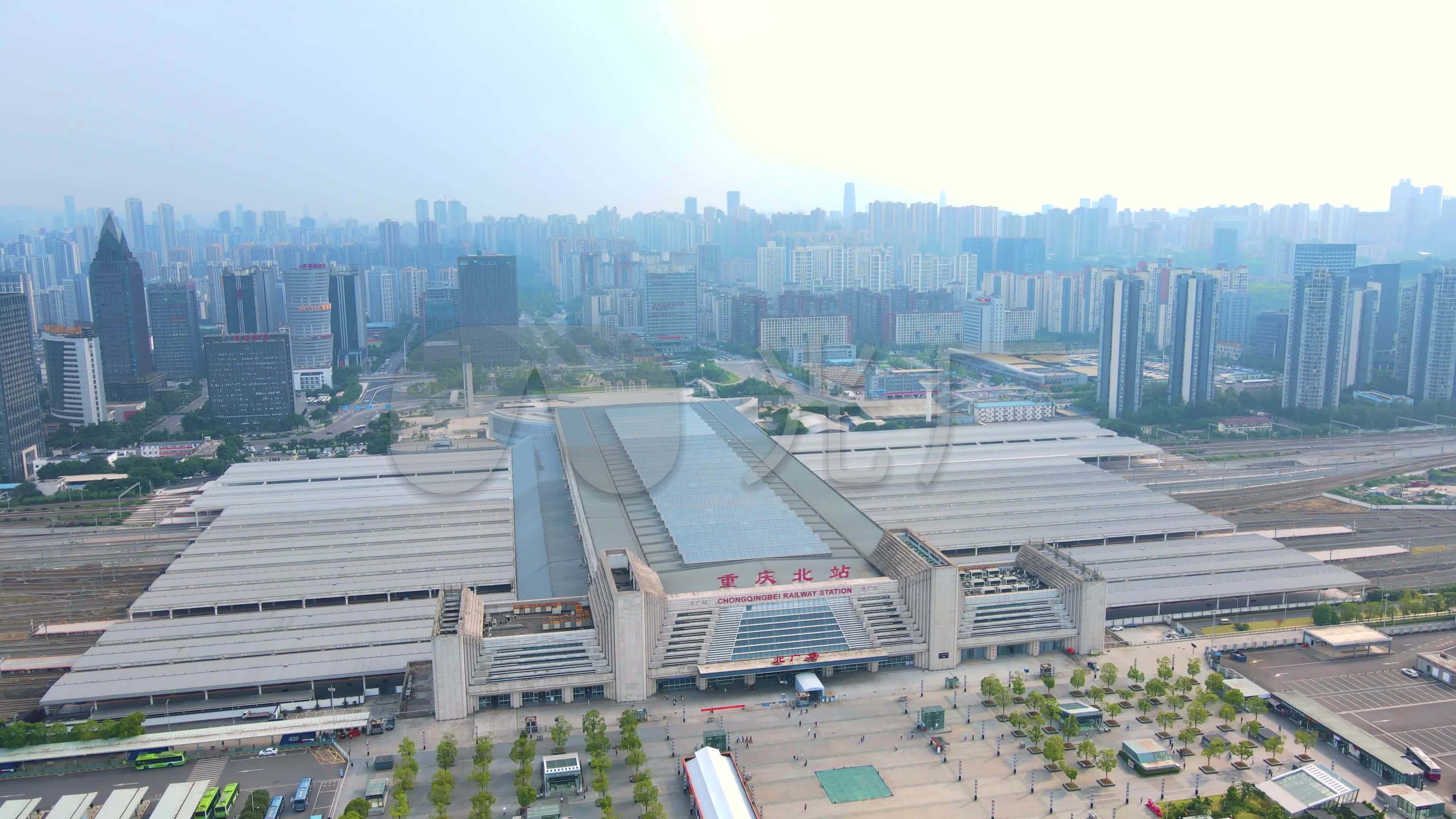 【4k】重庆北站火车站航拍_3840x2160_高清视频素材下载(编号:6434685