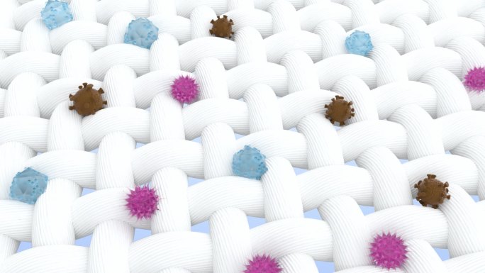 面料衣物纤维特写持效抗菌抑菌