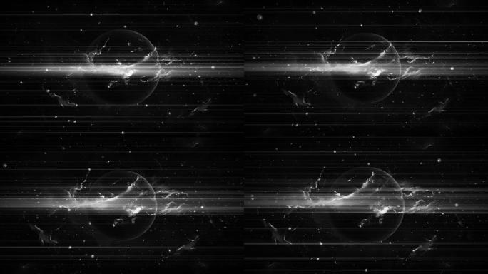 【4K宇宙】黑白电子星云光线视觉赛博朋克