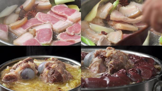 中国东北特色菜酸菜血肠炖猪肉