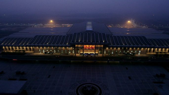 济南西站 航拍 夜景 全景