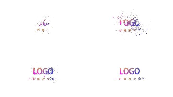 彩色粒子风化logo