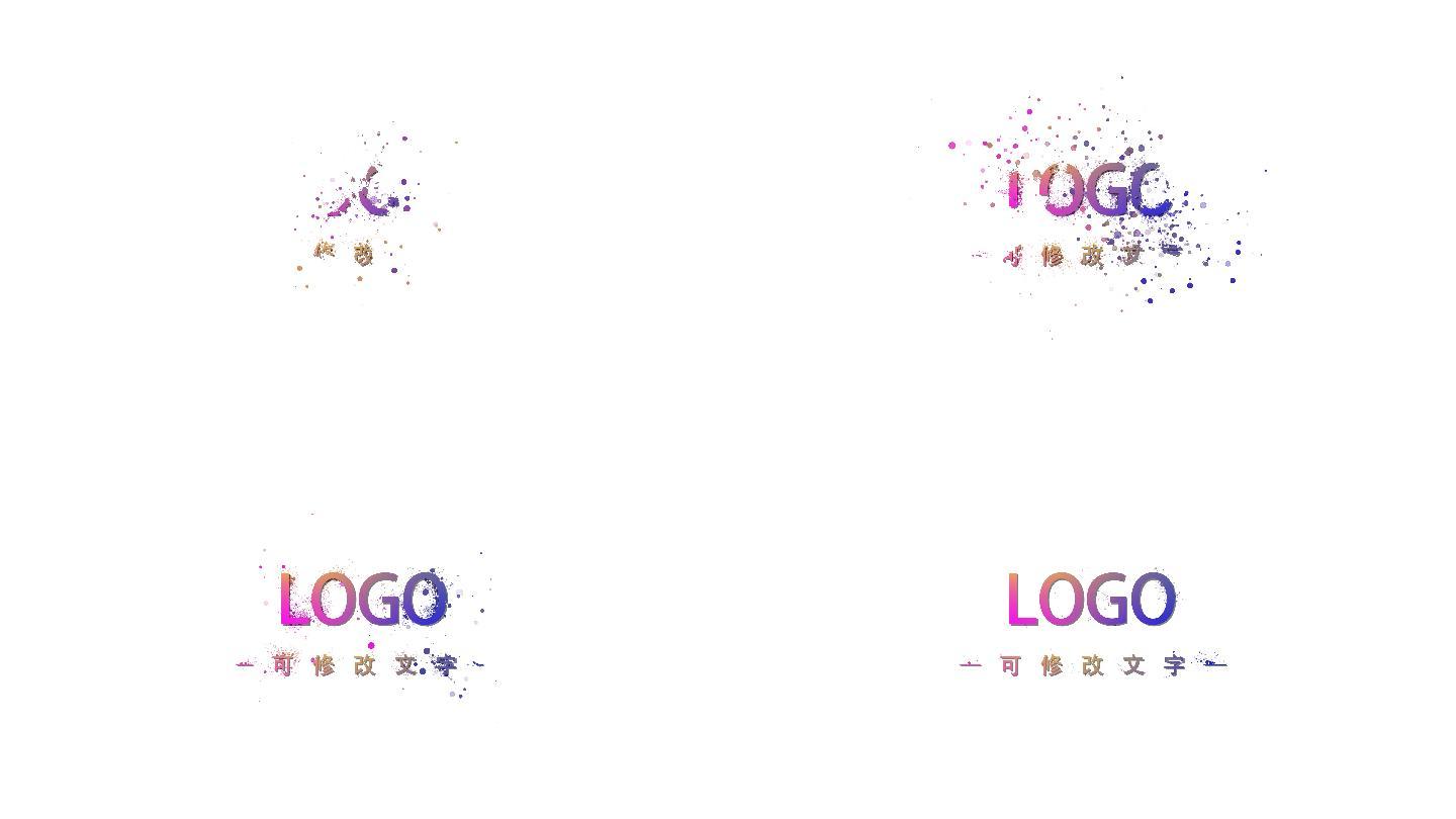 彩色粒子风化logo