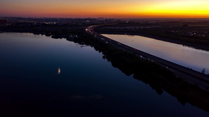 【大气夜景延时】沈阳丁香湖三环4K