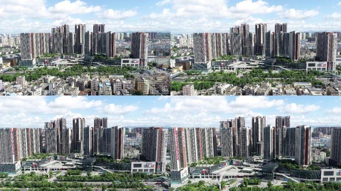 现代城市房地产高端楼盘生态宜居航拍素材