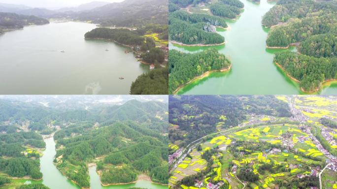 航拍汉中川陕革命根据地纪念馆 汉中红寺湖