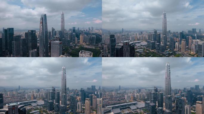 4k平安大厦视频深圳第一高楼周边建筑群