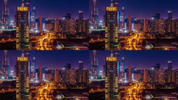 城市夜景车流