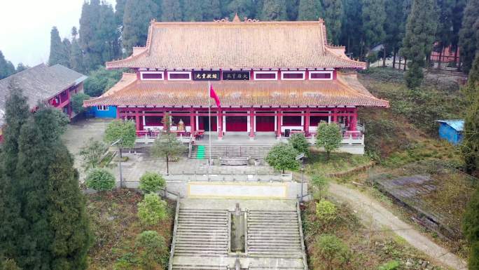 航拍 什邡钟鼎寺