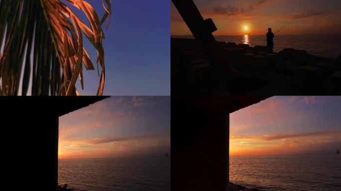 【4K高清】秋日夕阳：海边、海钓以及日落