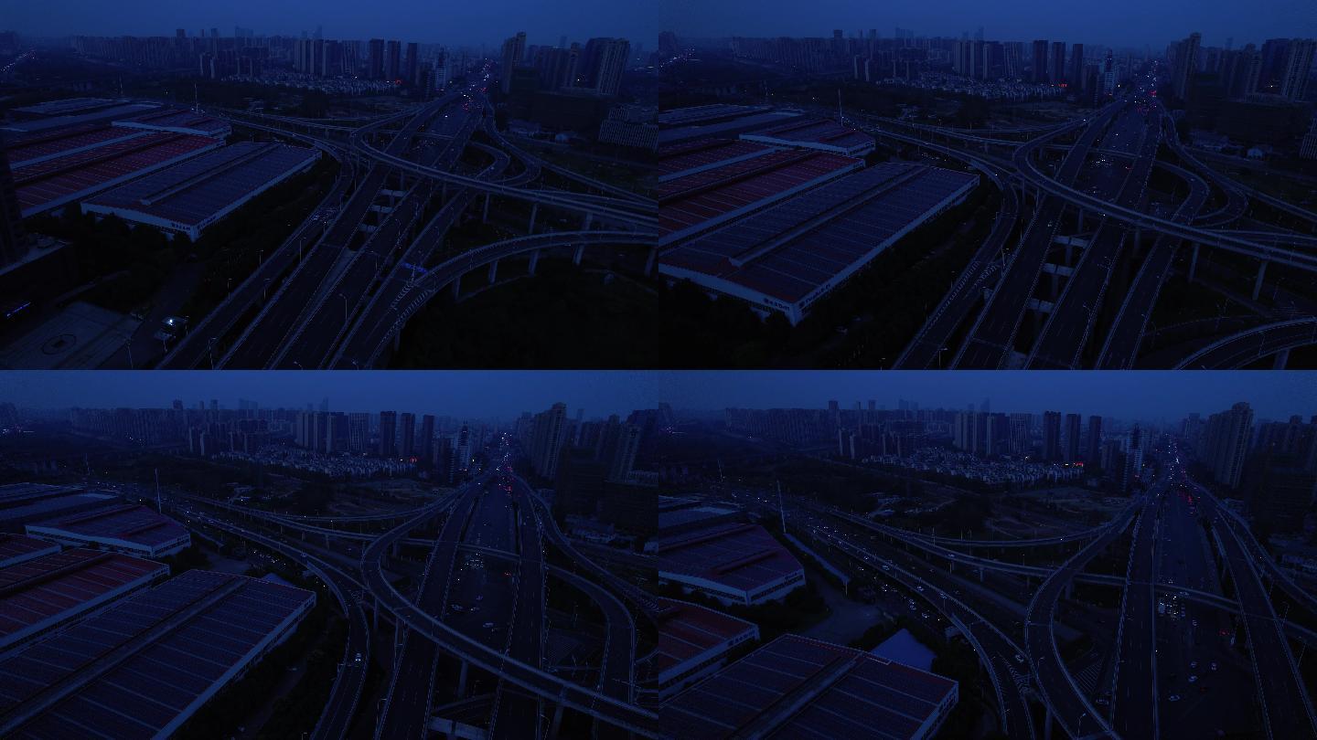 4k原画面 城市夜的立交桥