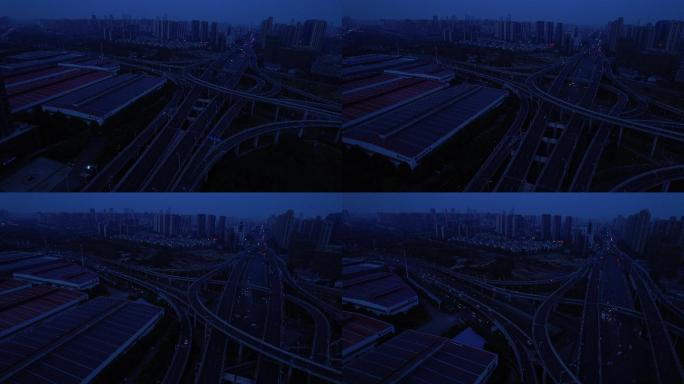 4k原画面 城市夜的立交桥