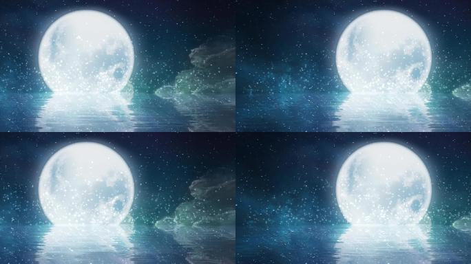 宽屏4K唯美水面月亮