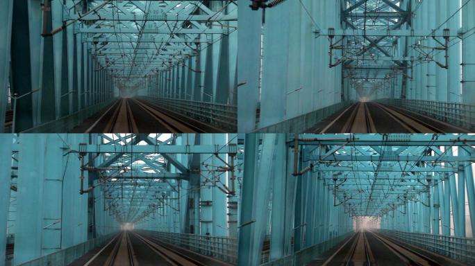 高铁 驶过 黄河大桥 主观视角 铁路桥