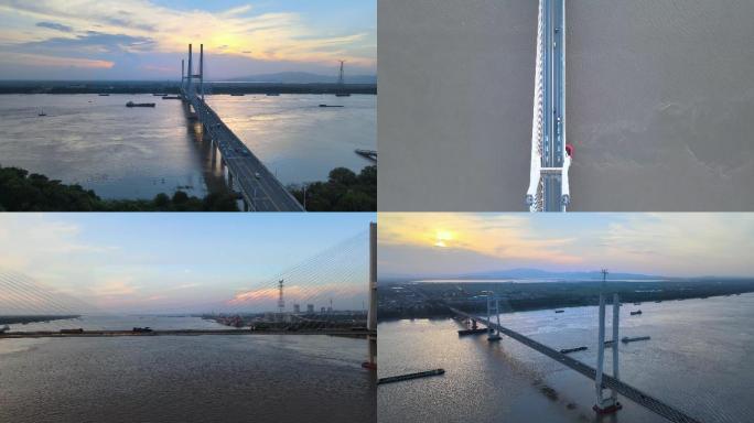 航拍铜陵长江大桥高清4K实拍素材