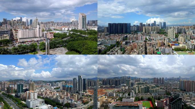 深圳宝安区新安广场城市风光4K航拍素材