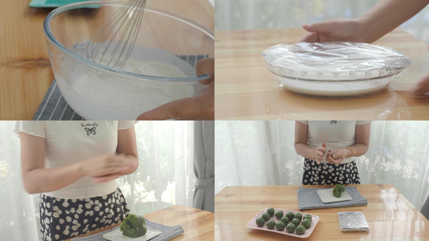 【4K视频可商用】家庭式冰皮月饼制作-A