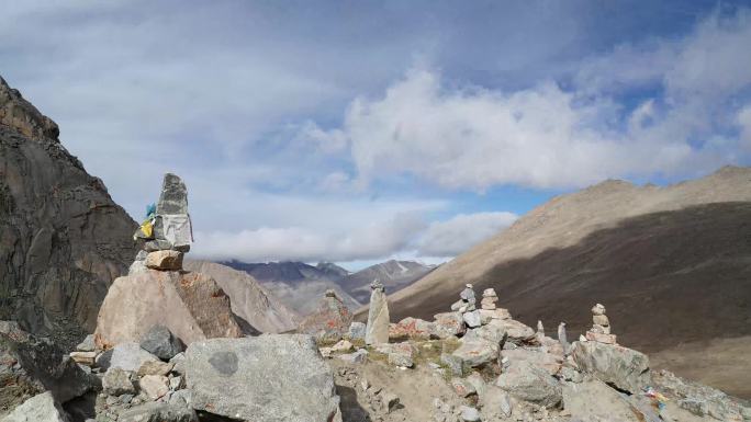 西藏 阿里 延时 寺庙 山脉