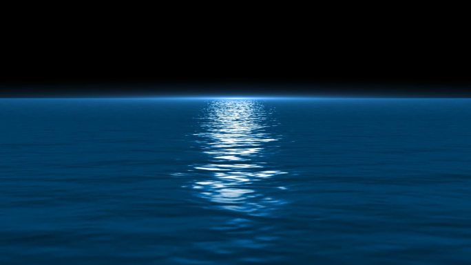 夜晚水中月亮倒影带通道