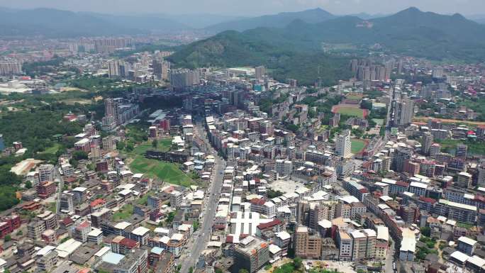 乡镇农村航拍大景城镇小区街道南安市梅山镇