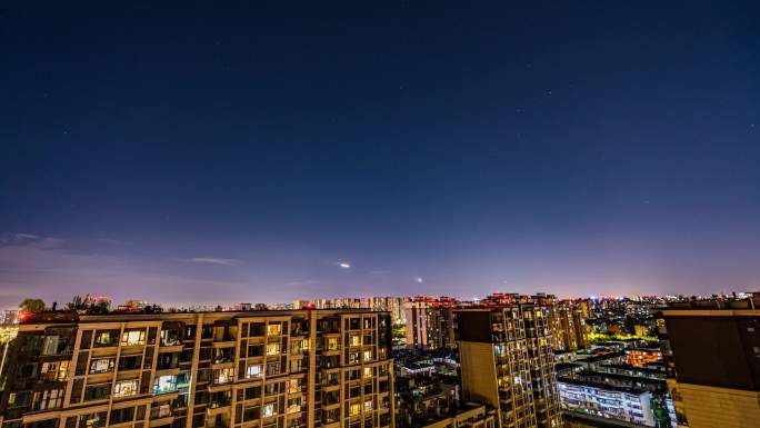 成都夜空飞机航班夜景延时摄影4K