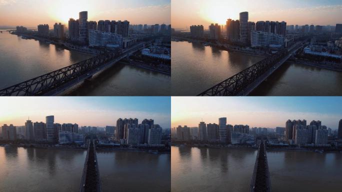 襄阳汉江大桥夕阳